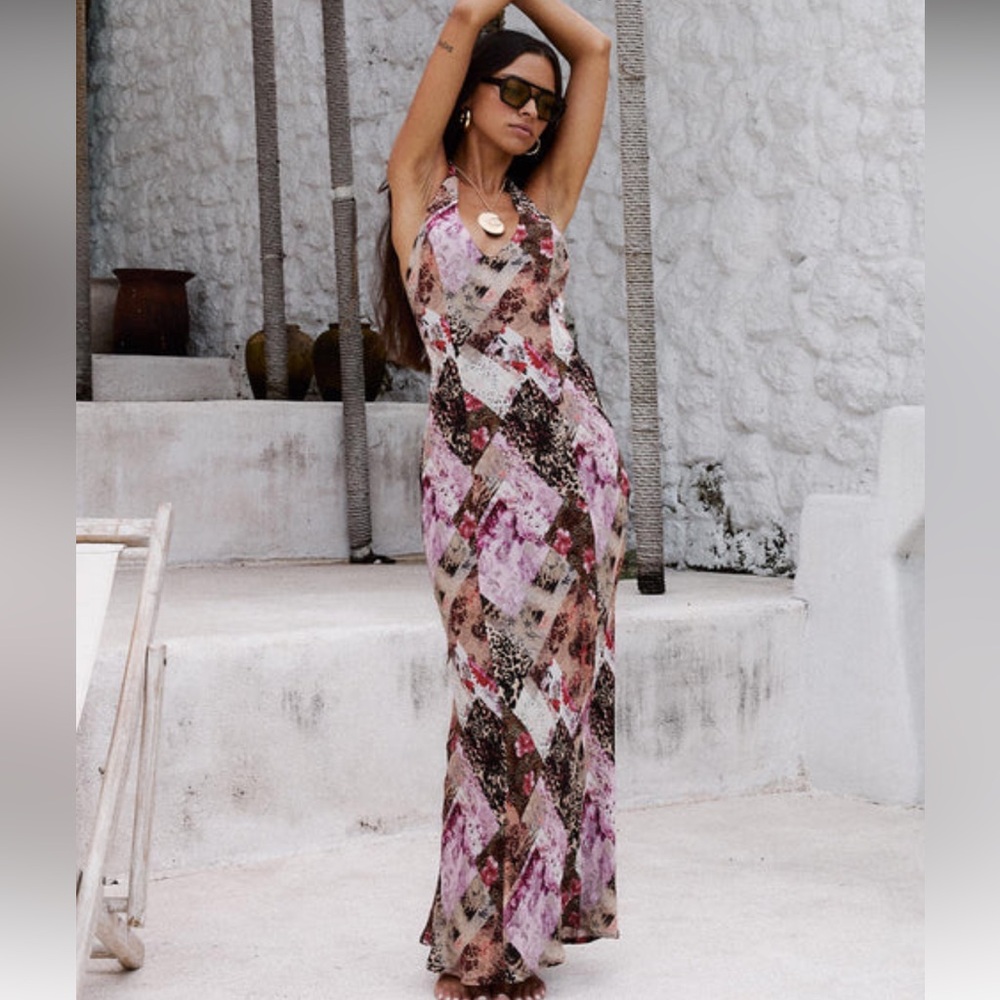 Princess Polly Multicolor Halter Maxi Dress